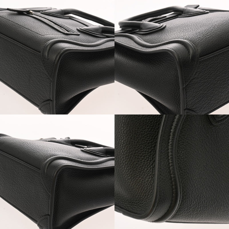 CELINE セリーヌ ラゲージ ナノ 2WAY ブラック 189243 レディース ドラムドカーフ ハンドバッグ ABランク 中古 銀蔵