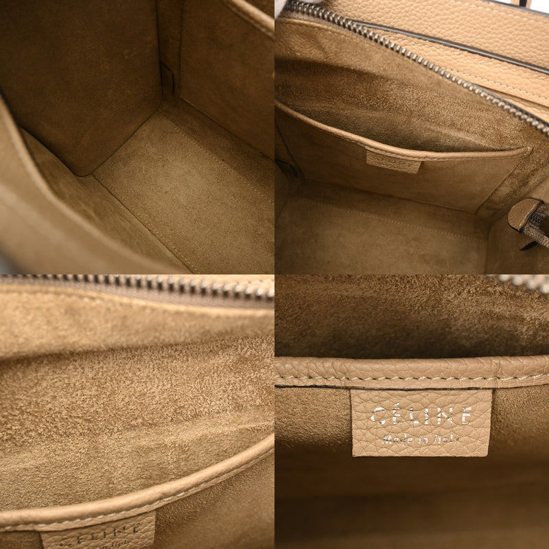 CELINE セリーヌ ラゲージ ナノ 2WAY ベージュ 189243 レディース ドラムドカーフ ハンドバッグ Aランク 中古 銀蔵