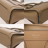 CELINE セリーヌ ラゲージ ナノ 2WAY ベージュ 189243 レディース ドラムドカーフ ハンドバッグ Aランク 中古 銀蔵