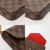 LOUIS VUITTON ルイヴィトン ダミエ ポシェットフェリシー ブラウン N63032 レディース ダミエキャンバス ショルダーバッグ Bランク 中古 銀蔵