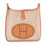 HERMES エルメス エヴリン GM ナチュラル □A刻印(1997年頃) ユニセックス トワルアッシュ ヴォーシャモニー ショルダーバッグ Bランク 中古 銀蔵