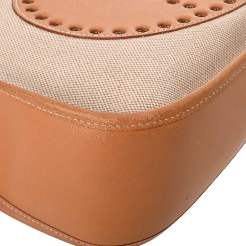 HERMES エルメス エヴリン GM ナチュラル □A刻印(1997年頃) ユニセックス トワルアッシュ ヴォーシャモニー ショルダーバッグ Bランク 中古 銀蔵