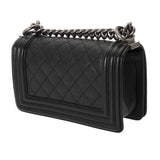 CHANEL シャネル ボーイシャネル スモールハンドバッグ 20cm ブラック A67085 レディース キャビアスキン ショルダーバッグ Aランク 中古 銀蔵