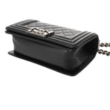 CHANEL シャネル ボーイシャネル スモールハンドバッグ 20cm ブラック A67085 レディース キャビアスキン ショルダーバッグ Aランク 中古 銀蔵