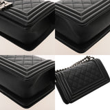 CHANEL シャネル ボーイシャネル スモールハンドバッグ 20cm ブラック A67085 レディース キャビアスキン ショルダーバッグ Aランク 中古 銀蔵