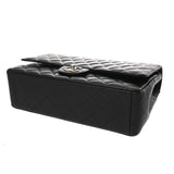 CHANEL シャネル マトラッセ Wフラップ チェーンショルダー 33cm ブラック A58601 レディース キャビアスキン ショルダーバッグ Aランク 中古 銀蔵