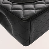 CHANEL シャネル マトラッセ Wフラップ チェーンショルダー 33cm ブラック A58601 レディース キャビアスキン ショルダーバッグ Aランク 中古 銀蔵