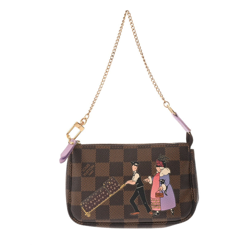 LOUIS VUITTON ルイヴィトン ダミエ ミニ アクセサリーポーチ ブラウン N63003 レディース ダミエキャンバス アクセサリーポーチ Aランク 中古 銀蔵