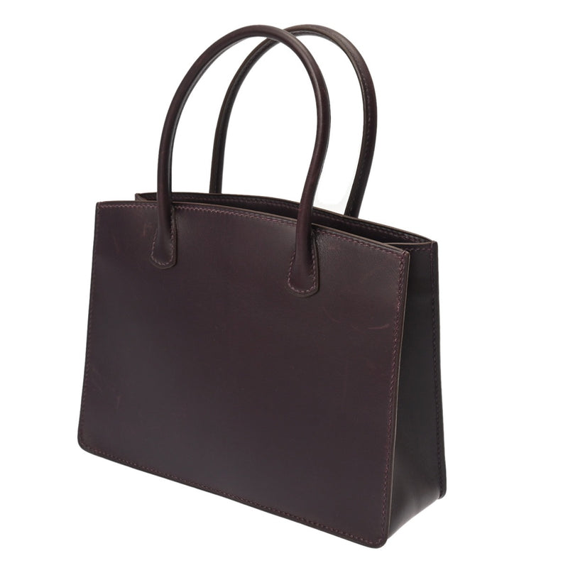 HERMES エルメス ホワイトバス TPM レザン □F刻印(2002年頃) レディース ボックスカーフ ハンドバッグ ABランク 中古 銀蔵