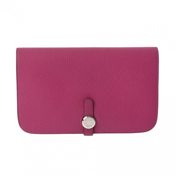 HERMES エルメス ドゴン GM ローズパープル C刻印(2018年頃) ユニセックス トゴ 長財布 ABランク 中古 銀蔵