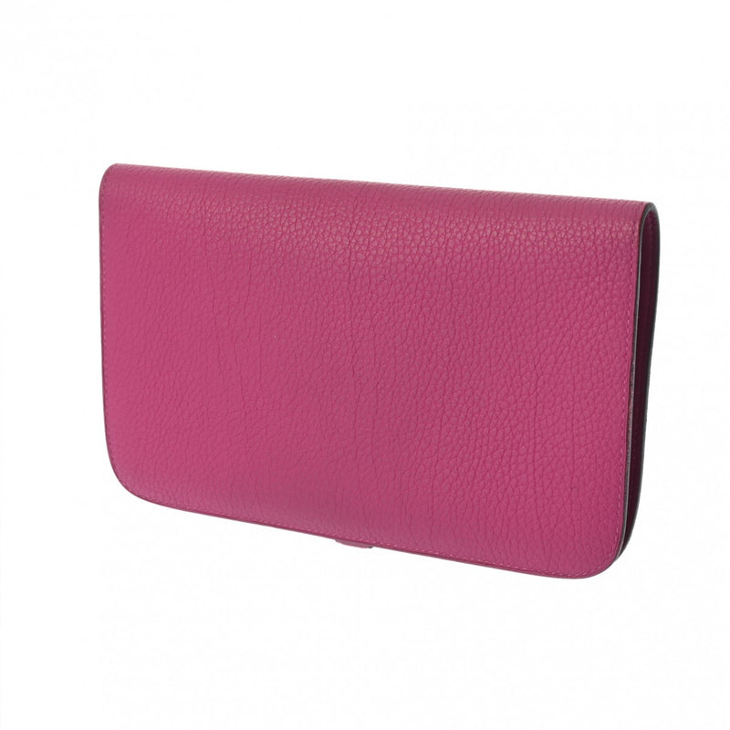 HERMES エルメス ドゴン GM ローズパープル C刻印(2018年頃) ユニセックス トゴ 長財布 ABランク 中古 銀蔵