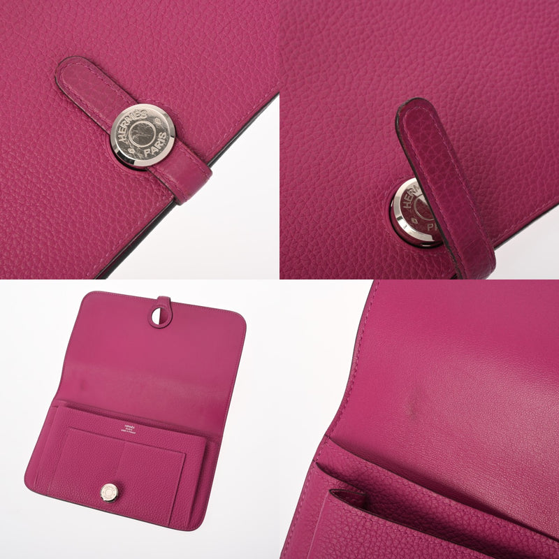 HERMES エルメス ドゴン GM ローズパープル C刻印(2018年頃) ユニセックス トゴ 長財布 ABランク 中古 銀蔵