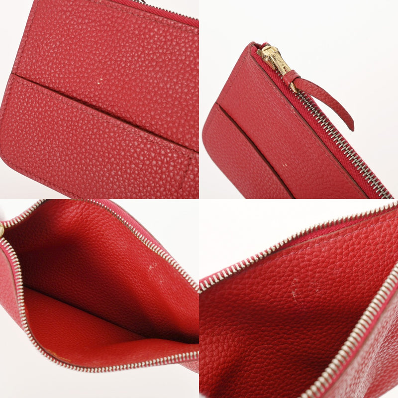 HERMES エルメス ドゴン GM ヴォーミリオン □P刻印(2012年頃) ユニセックス トゴ 長財布 ABランク 中古 銀蔵