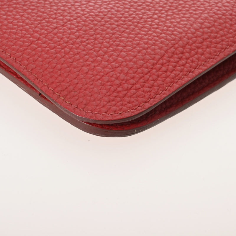 HERMES エルメス ドゴン GM ヴォーミリオン □P刻印(2012年頃) ユニセックス トゴ 長財布 ABランク 中古 銀蔵