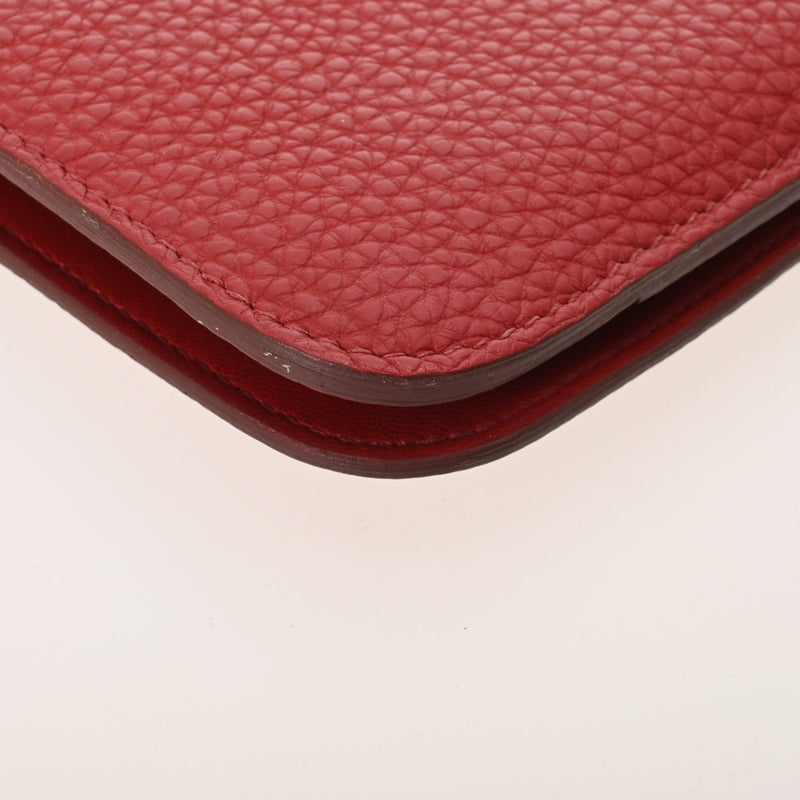 HERMES エルメス ドゴン GM ヴォーミリオン □P刻印(2012年頃) ユニセックス トゴ 長財布 ABランク 中古 銀蔵