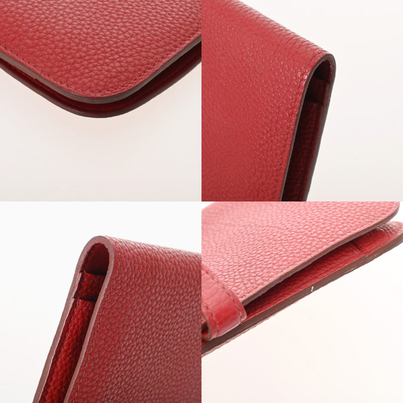 HERMES エルメス ドゴン GM ヴォーミリオン □P刻印(2012年頃) ユニセックス トゴ 長財布 ABランク 中古 銀蔵