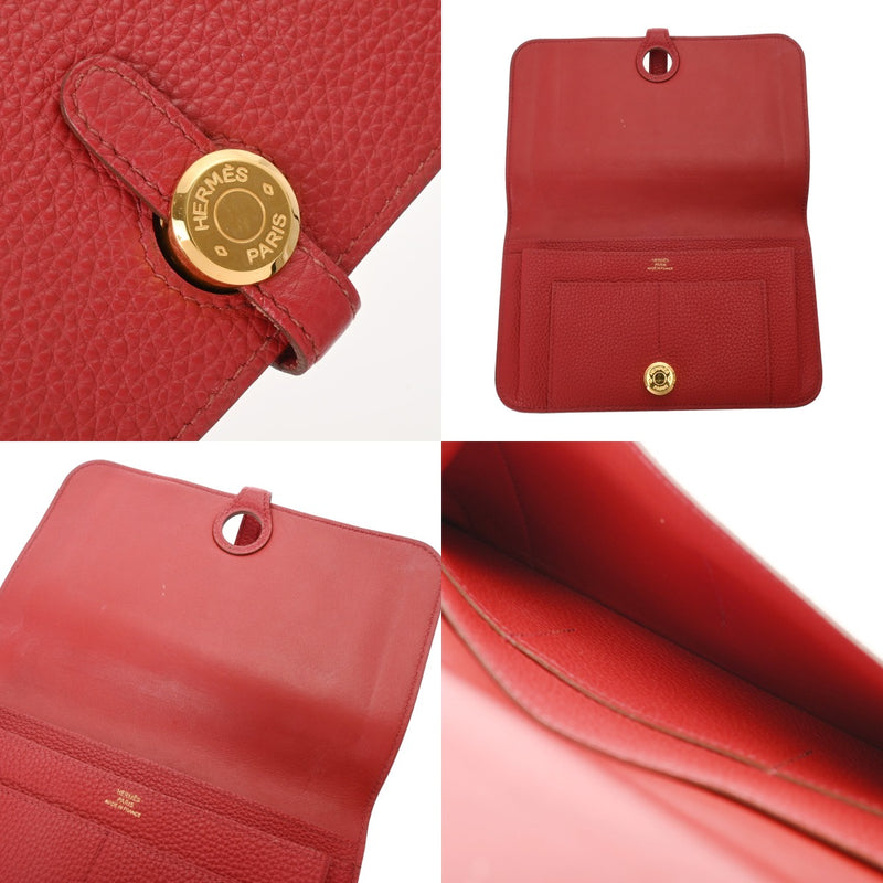 HERMES エルメス ドゴン GM ヴォーミリオン □P刻印(2012年頃) ユニセックス トゴ 長財布 ABランク 中古 銀蔵