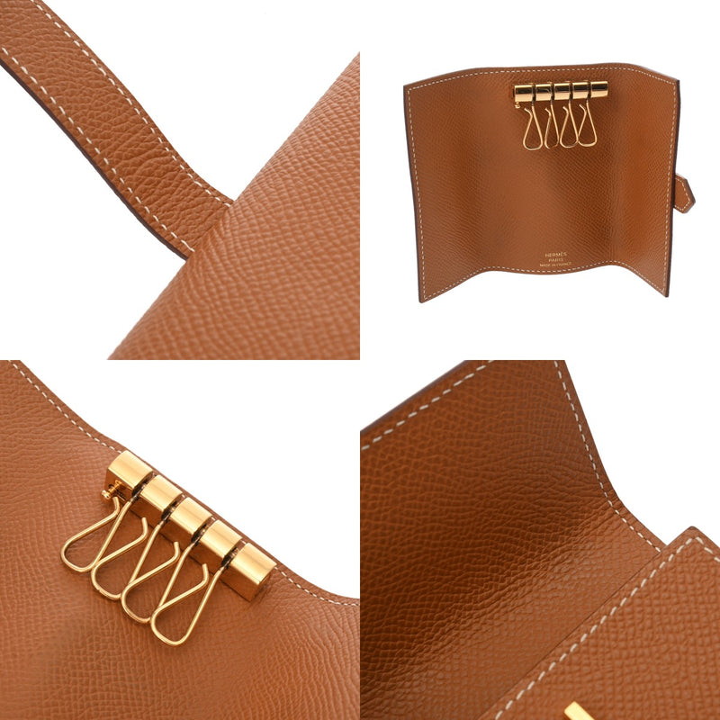 HERMES エルメス ベアン 4連キーケース ゴールド B刻印(2023年頃) ユニセックス ヴォーエプソン キーケース ABランク 中古 銀蔵