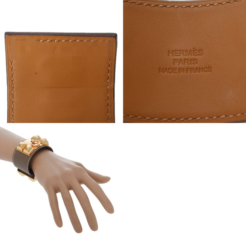 HERMES エルメス コリエドシアン エトゥープ ゴールド金具 Z刻印(2021年頃) ユニセックス ヴォーエプソン ブレスレット ABランク 中古 銀蔵