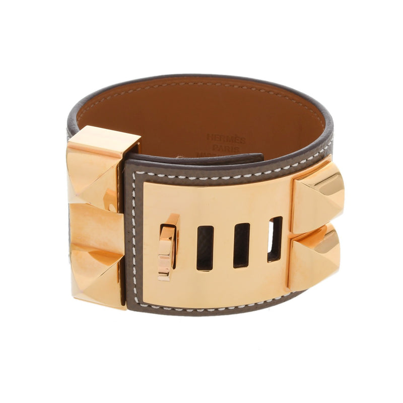 HERMES エルメス コリエドシアン エトゥープ ゴールド金具 Z刻印(2021年頃) ユニセックス ヴォーエプソン ブレスレット ABランク 中古 銀蔵