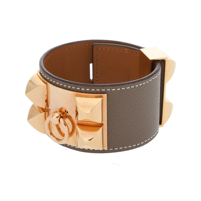 HERMES エルメス コリエドシアン エトゥープ ゴールド金具 Z刻印(2021年頃) ユニセックス ヴォーエプソン ブレスレット ABランク 中古 銀蔵