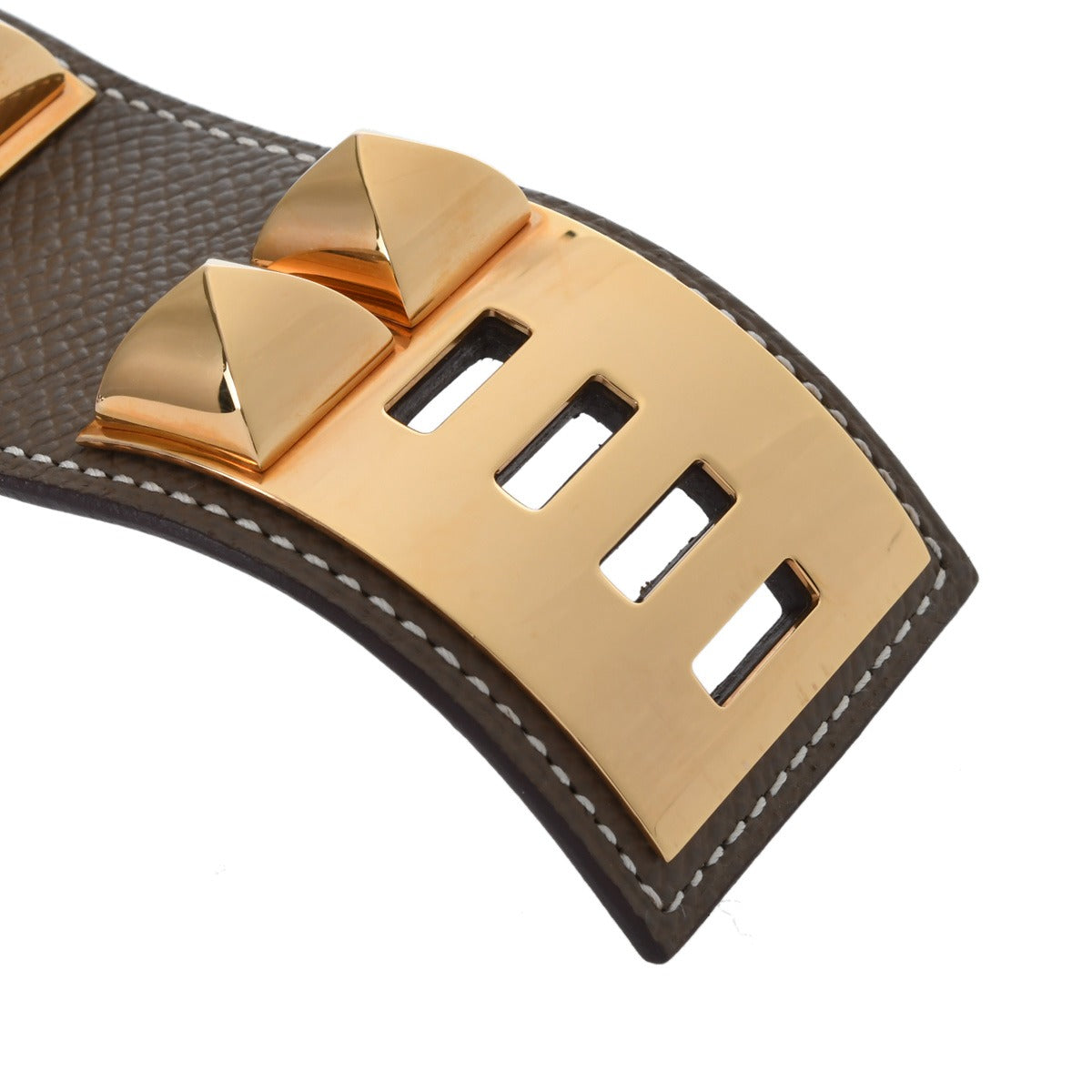 エルメス HERMES コリエドシアン ブレスレット ヴォーエプソン ゴールド HERMES エルメス コリエドシアン エトゥープ ゴールド金具 Z刻印(2021