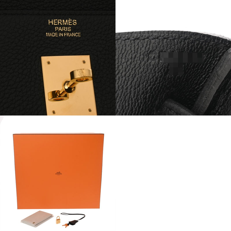 HERMES エルメス バーキン 40 ブラック C刻印(2018年頃) ユニセックス トゴ ハンドバッグ Aランク 中古 銀蔵