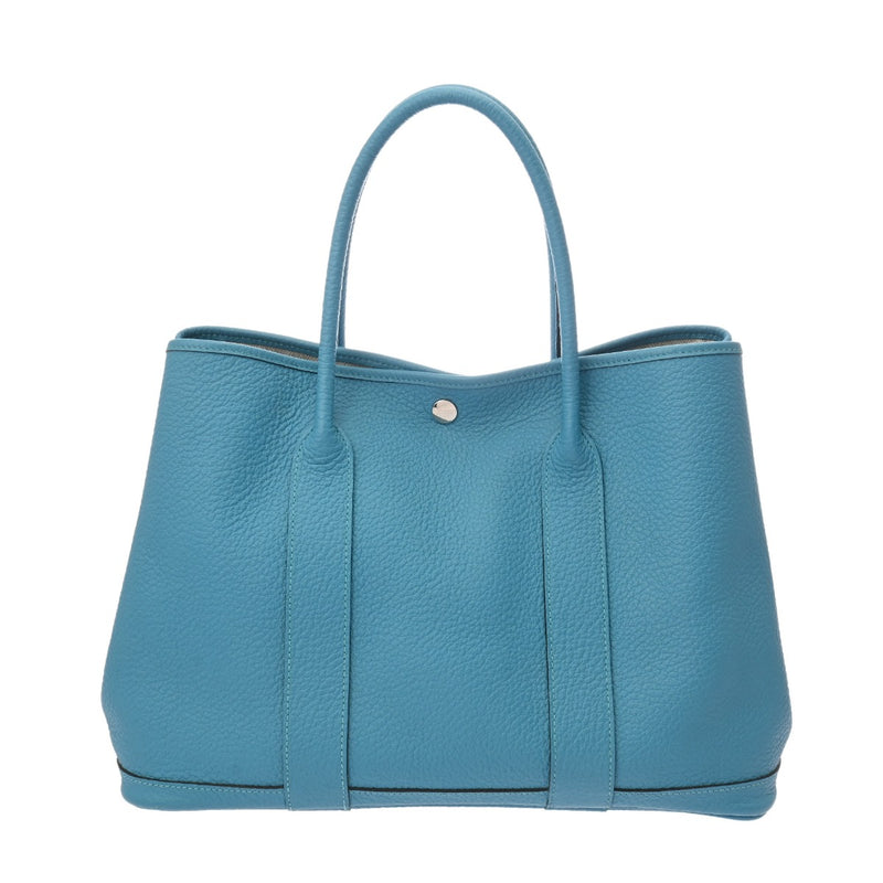 HERMES エルメス ガーデンパーティ PM ブルーザンジバル □R刻印(2014年頃) レディース ネゴンダ ハンドバッグ ABランク 中古 銀蔵
