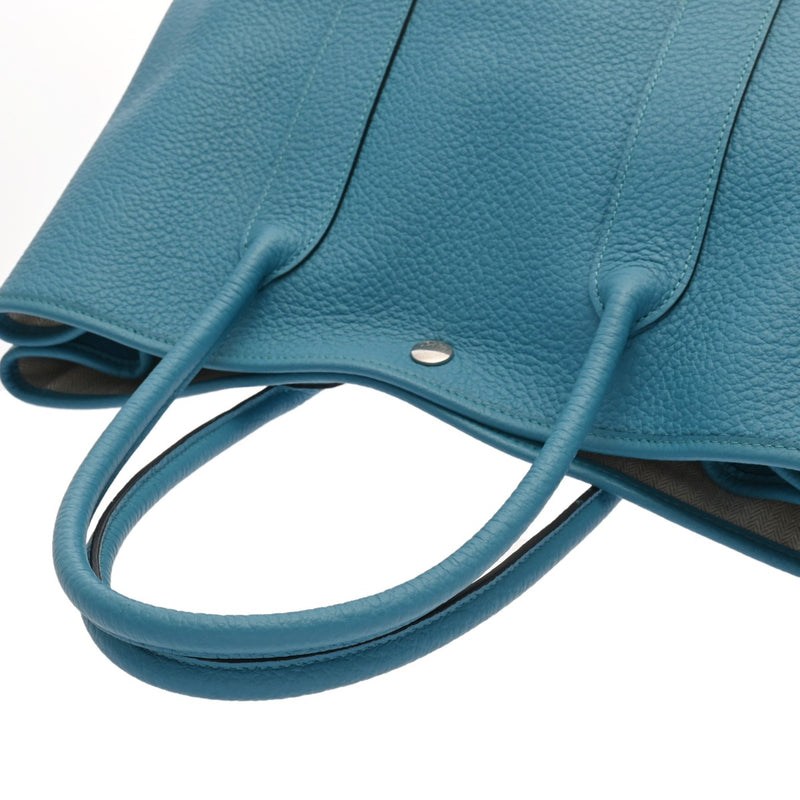 HERMES エルメス ガーデンパーティ PM ブルーザンジバル □R刻印(2014年頃) レディース ネゴンダ ハンドバッグ ABランク 中古 銀蔵
