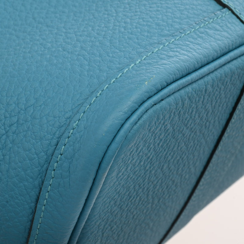 HERMES エルメス ガーデンパーティ PM ブルーザンジバル □R刻印(2014年頃) レディース ネゴンダ ハンドバッグ ABランク 中古 銀蔵