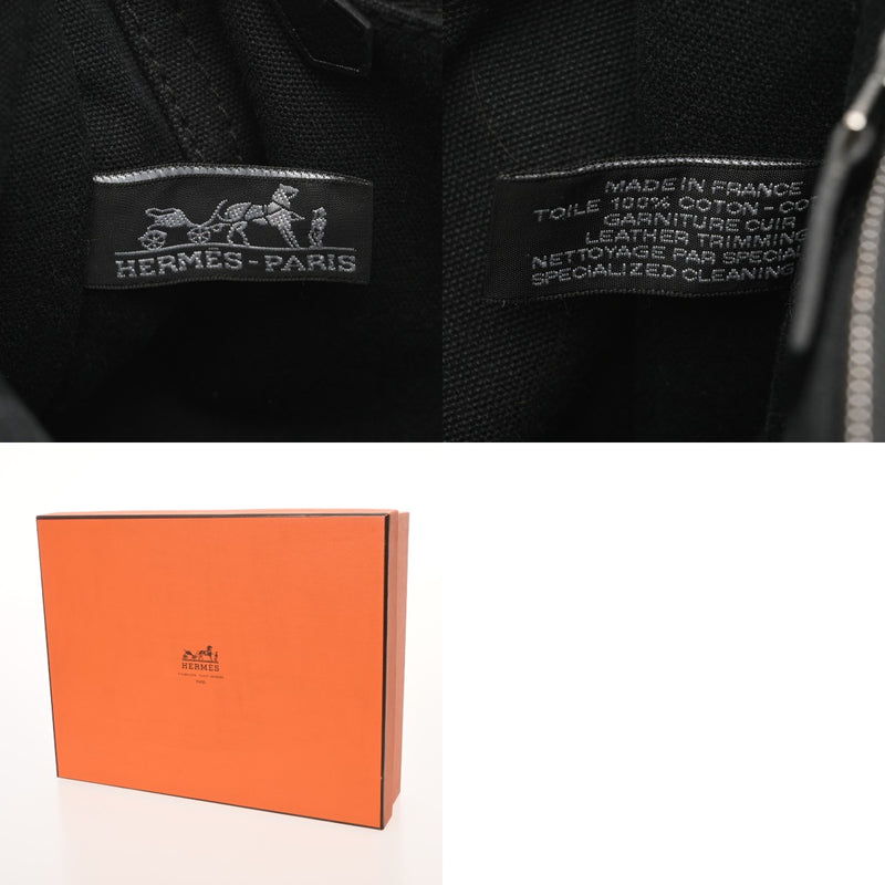 HERMES エルメス フールトゥ PM ハンドバッグ ブラック/ネイビー ユニセックス エバーカーフ キャンバス トートバッグ Bランク 中古 銀蔵