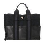 HERMES エルメス フールトゥ PM ハンドバッグ ブラック/ネイビー ユニセックス エバーカーフ キャンバス トートバッグ Bランク 中古 銀蔵