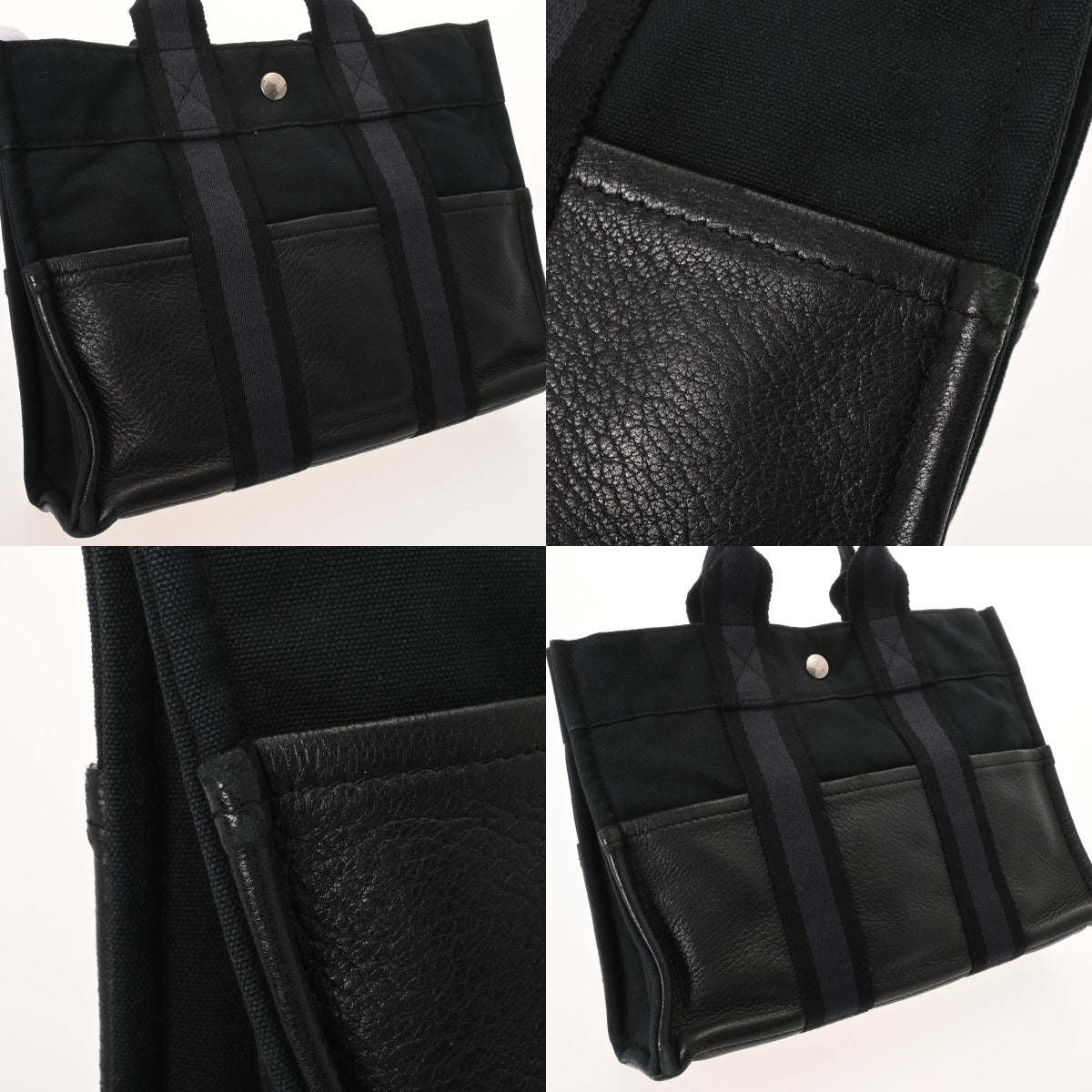 HERMES エルメス フールトゥ PM ハンドバッグ ブラック/ネイビー ユニ