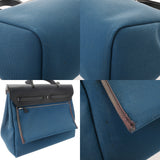 HERMES エルメス エールバッグ ジップ PM ブルー Z刻印(2021年頃) レディース トワルミリタリー ハンドバッグ Bランク 中古 銀蔵