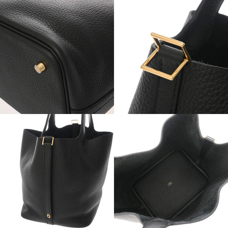HERMES エルメス ピコタンロックMM 黒 ゴールド金具 W刻印(2024年頃) レディース トリヨンクレマンス ハンドバッグ 未使用 銀蔵