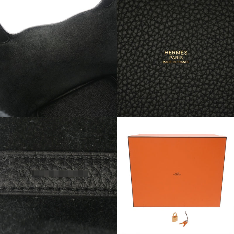 HERMES エルメス ピコタンロックMM 黒 ゴールド金具 W刻印(2024年頃) レディース トリヨンクレマンス ハンドバッグ 未使用 銀蔵