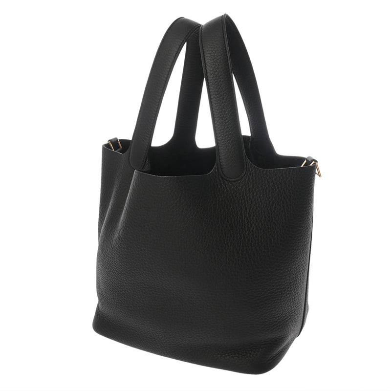 HERMES エルメス ピコタンロックMM 黒 ゴールド金具 W刻印(2024年頃) レディース トリヨンクレマンス ハンドバッグ 未使用 銀蔵