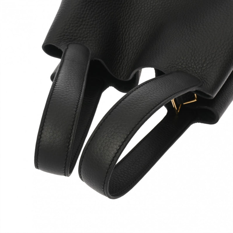 HERMES エルメス ピコタンロックMM 黒 ゴールド金具 W刻印(2024年頃) レディース トリヨンクレマンス ハンドバッグ 未使用 銀蔵