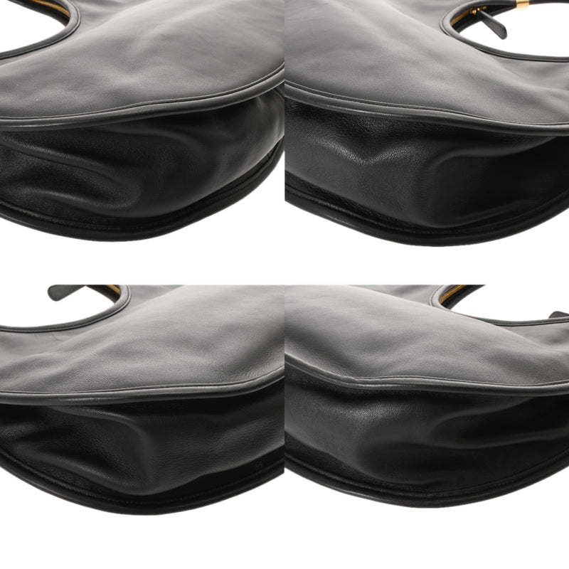 DIOR ディオール プレオウンド ホーボ―ショルダーバッグ ブラック レディース レザー ショルダーバッグ ABランク 中古 銀蔵