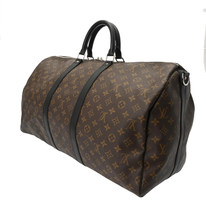 LOUIS VUITTON ルイヴィトン モノグラムマカサー キーポル バンドリエール 55 ブラウン M56714 ユニセックス モノグラムキャンバス ボストンバッグ ABランク 中古 銀蔵