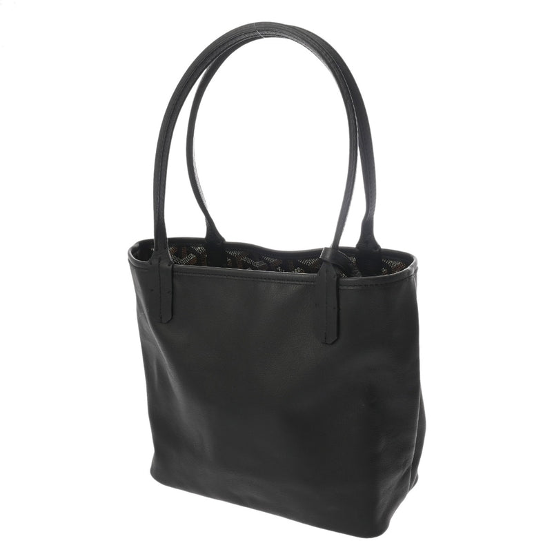 GOYARD ゴヤール アンジュ ミニ ヘリンボーン ブラック レディース コーティングキャンバス レザー トートバッグ Aランク 中古 銀蔵