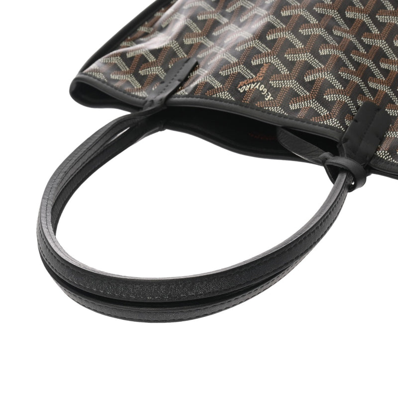 GOYARD ゴヤール アンジュ ミニ ヘリンボーン ブラック レディース コーティングキャンバス レザー トートバッグ Aランク 中古 銀蔵