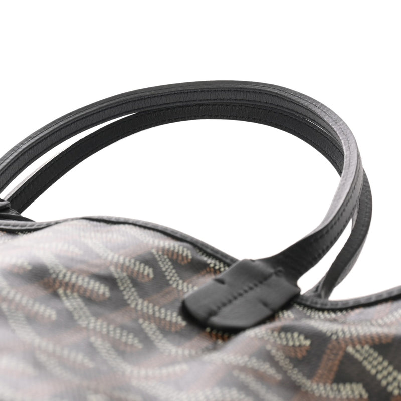 GOYARD ゴヤール アンジュ ミニ ヘリンボーン ブラック レディース コーティングキャンバス レザー トートバッグ Aランク 中古 銀蔵