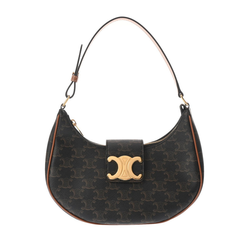 CELINE セリーヌ ミディアムアヴァ トリオンフ バッグ タン レディース トリオンフキャンバス/カーフスキン ワンショルダーバッグ 新同 中古 銀蔵