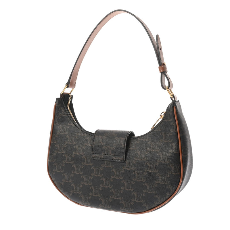 CELINE セリーヌ ミディアムアヴァ トリオンフ バッグ タン レディース トリオンフキャンバス/カーフスキン ワンショルダーバッグ 新同 中古 銀蔵