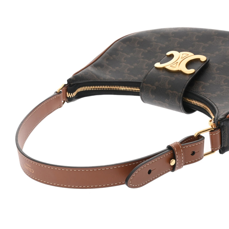 CELINE セリーヌ ミディアムアヴァ トリオンフ バッグ タン レディース トリオンフキャンバス/カーフスキン ワンショルダーバッグ 新同 中古 銀蔵