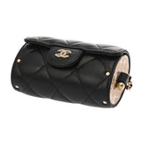 CHANEL シャネル マトラッセ ミニ チェーンポーチ ブラック レディース ラムスキン ポーチ Aランク 中古 銀蔵