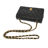CHANEL シャネル マトラッセ チェーンショルダー 19cm ブラック レディース ラムスキン ショルダーバッグ ABランク 中古 銀蔵