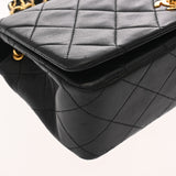 CHANEL シャネル マトラッセ チェーンショルダー 19cm ブラック レディース ラムスキン ショルダーバッグ ABランク 中古 銀蔵