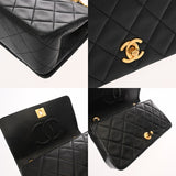 CHANEL シャネル マトラッセ チェーンショルダー 19cm ブラック レディース ラムスキン ショルダーバッグ ABランク 中古 銀蔵